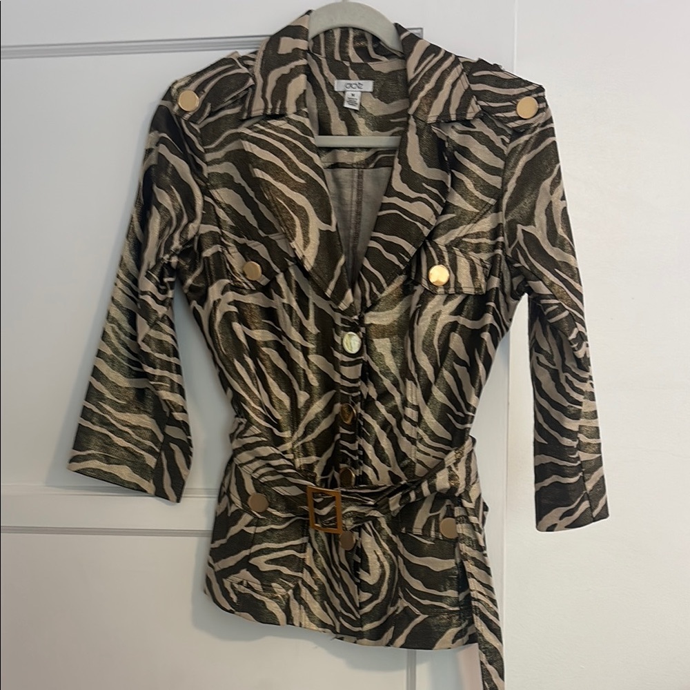 Metallic Zebra Print Women's Jacket